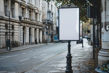 a blank billboard on a street corner