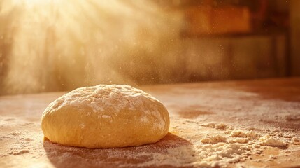 Obraz premium close up of the dough on the table. Selective focus