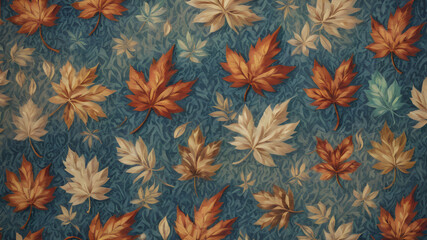 Obraz premium Leafs vintage effect and small motifs included , check effect background modern pattern for carpet, rug, scarf, clipboard. Generative AI