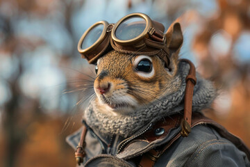 Generated with AI image of funny cute animal cartoon character wear costume