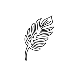outline of tropical leaf