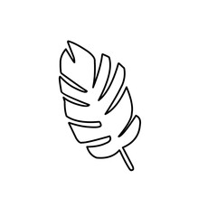 Obraz premium outline of tropical leaf