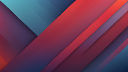 Obraz premium This is a vibrant abstract background featuring diagonal stripes with a gradient transition from blue to red tones. Generative AI