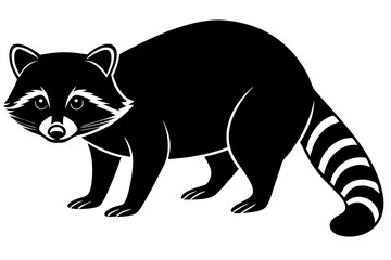 raccoon Silhouette, black raccon vector art