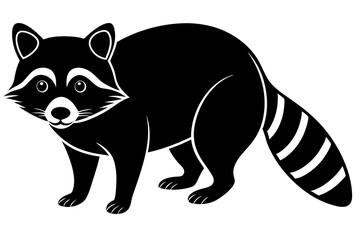 raccoon Silhouette, black raccon vector art