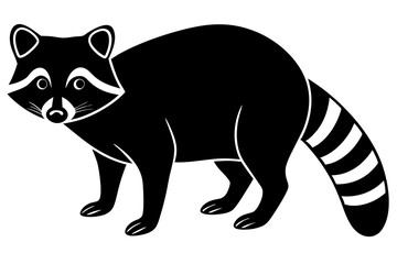 raccoon Silhouette, black raccon vector art