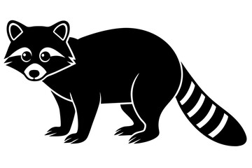 raccoon Silhouette, black raccon vector art