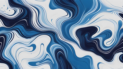 Fototapeta premium Tranquil Blue colors Repeat Creative Graphic Illustration Seamless Paint Ink. White Repeat Liquid Effect. seamless Fabric Vector Texture. Repeat Oil. Generative AI