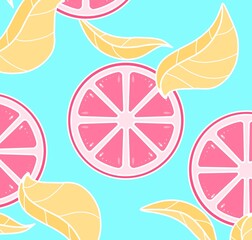 grapefruit seamless pattern agrum citrus fruits