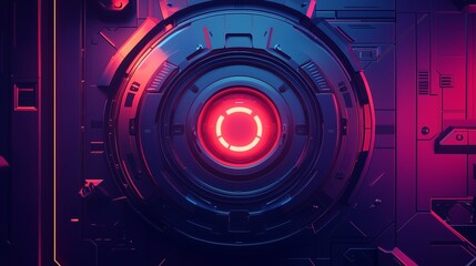 Abstract background, security logo, safety door circle