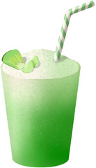 green plastic cup with straw