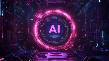 Round security door logo with the word AI in the center