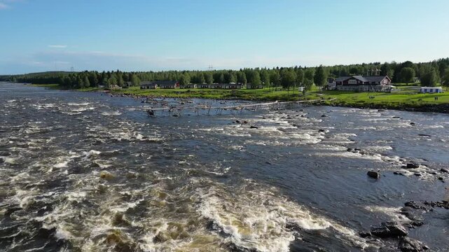 Kukkolankoski or Kukkolaforsen rapids in Tornio river