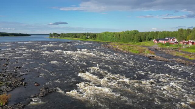 Kukkolankoski or Kukkolaforsen rapids in Tornio river