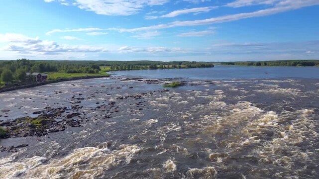 Kukkolankoski or Kukkolaforsen rapids in Tornio river