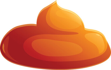 Caramel sauce flowing down, forming a tempting and sweet visual