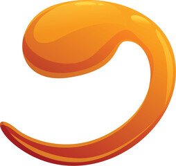 Flowing liquid caramel is splashing, making a swirl shape