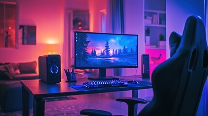 Naklejka premium home office gamer high-end gaming