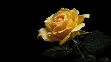 Isolated yellow rose