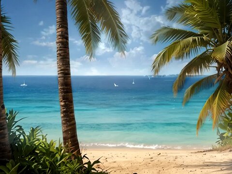 coconut trees on the beach