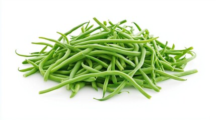 Fototapeta premium Pile of green pods on white background