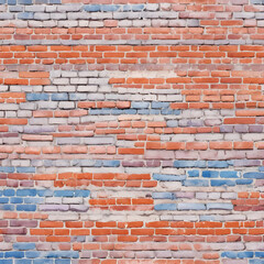 Fototapeta premium Grunge Red brick walls Seamless pattern. Realistic brick textures collection.