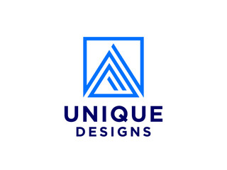 Naklejka premium Abstract Letter A Logo. Geometric Shape Triangle Line. Flat Vector Logo Design Template Element.