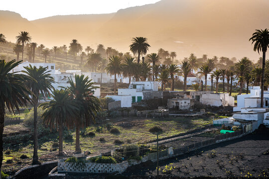 Early evening in the town of Haria on the island of Lanzarote, Canary Islands