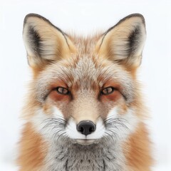 Obraz premium Close-up Portrait of a Red Fox with Alert Eyes and a Sharp Gaze