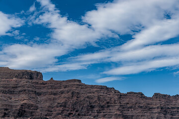 Fototapeta premium View from the boat of the northern volcanic coast of Lanzarote, Canary Islands