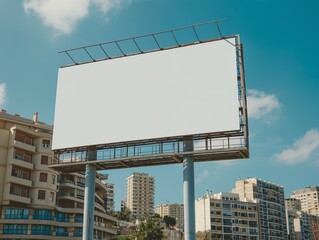 Obraz premium City street with blank white billboard mockup and urban background