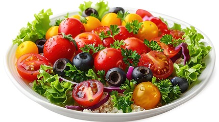 Colorful Salad with Tomatoes, Olives, and Quinoa - Photo