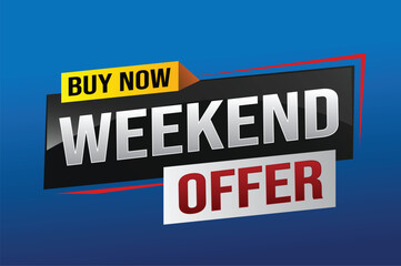 Obraz premium Buy now weekend Special sale tag. Banner design template for marketing. Special offer promotion retail. background banner modern graphic design for advertising store shop, online store, website
