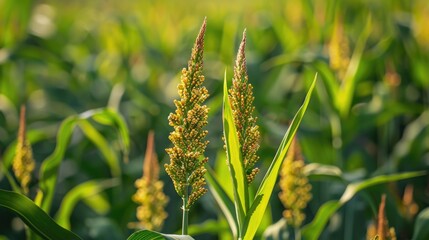 Millet Crop in Lush Green Setting