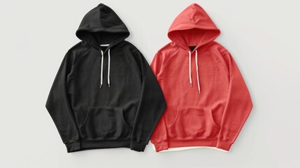 Mockup of hoodies for both genders on white background