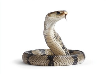 Fototapeta premium This is a brown poisonous viper snake isolated on a transparent background as a PNG file, generated by stock