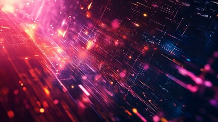 Fototapeta premium 36. **Futuristic digital patterns with glowing elements and sharp contrasts