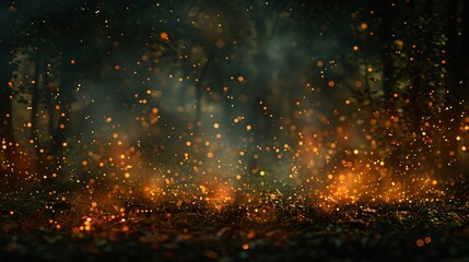 Naklejka premium Mystical Forest Fire Glow