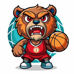 cartoon vector illustration basketball bear