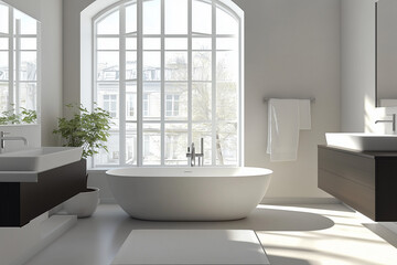 Modern Bathroom with Clean Lines, Sleek Fixtures, and Minimal Accessories

