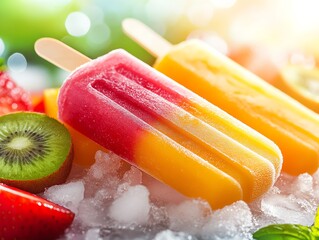 A vibrant display of Brazilian fruit popsicles
