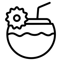 Coconut Icon in Line Style