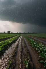 Obraz premium green field and a sky