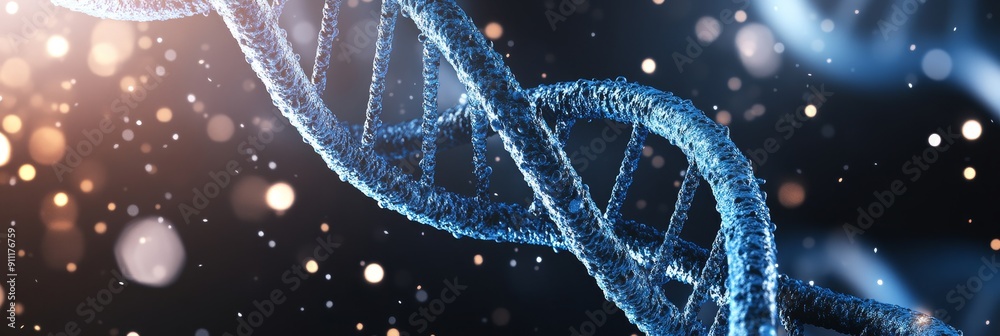 Wall mural it emphasizes the field of genetic science and biotechnology by its detailed image of a dna helix in