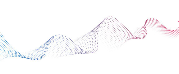 Flowing Dot Wave halftone gradient pattern on transparent background