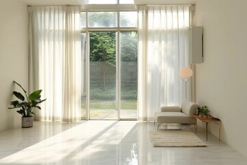 Fototapeta premium white interior home livingroom light