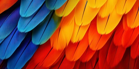 Obraz premium Macaw feathers background, Scarlet Macaw