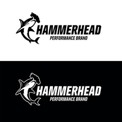 Hammerhead Shark Brand Logo Design Template Vector