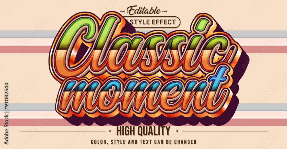 Poster editable text style effect - classic moment text style theme.