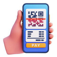 QR payment transaction 3d icon
